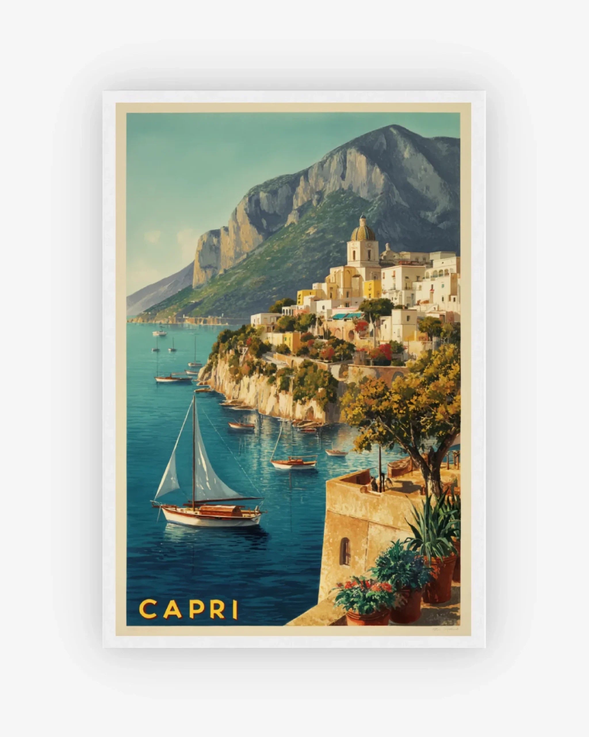 Capri Marina Grande, Italy Poster White Frame Nomad Haus