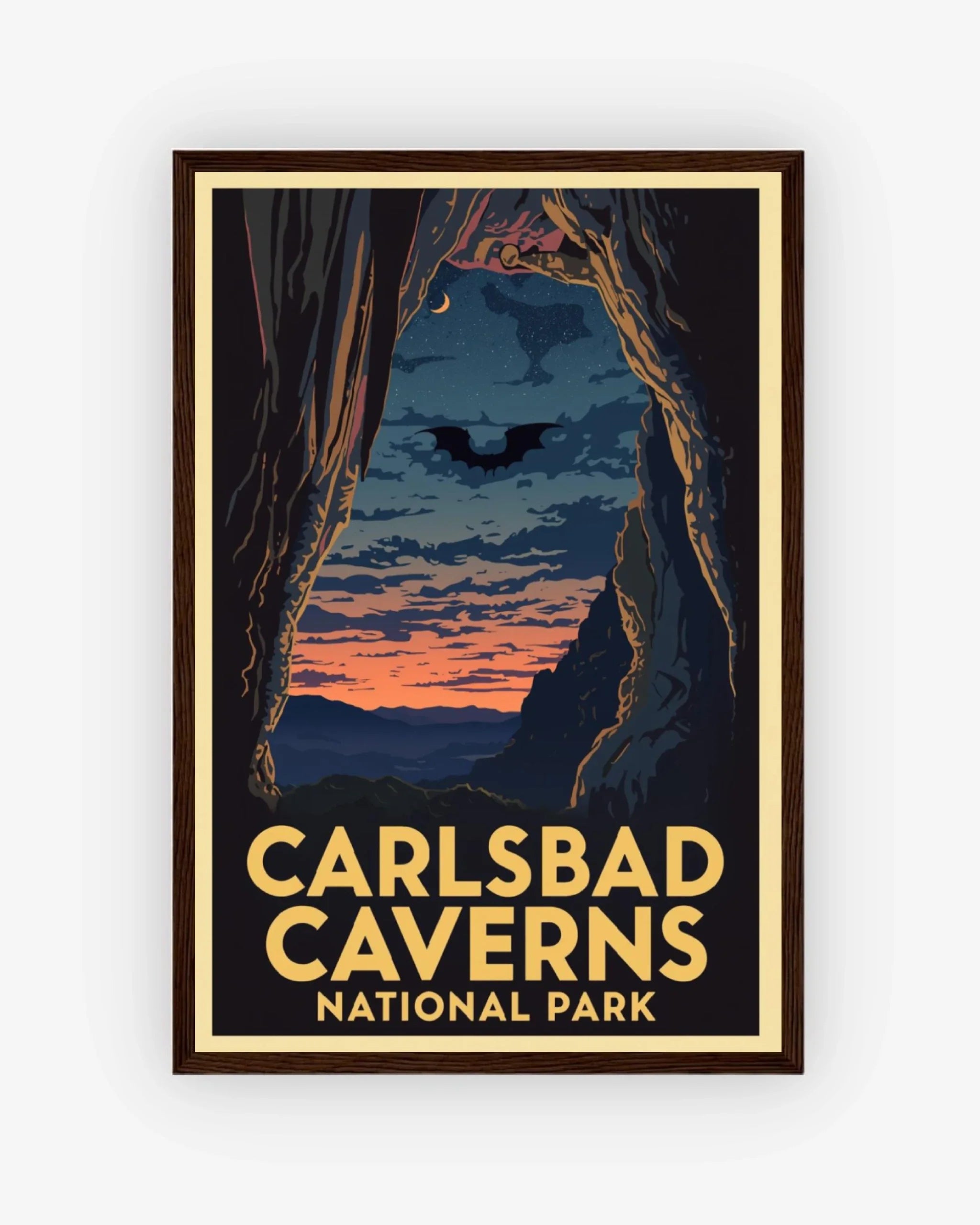 Carlsbad_Caverns_National_Park_USA poster with dark wood frame