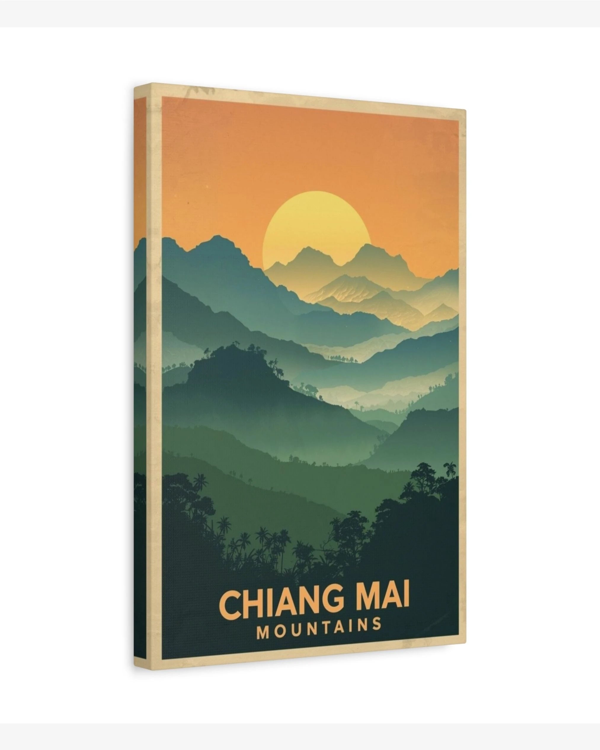 Chiang Mai Mountains travel poster canvas