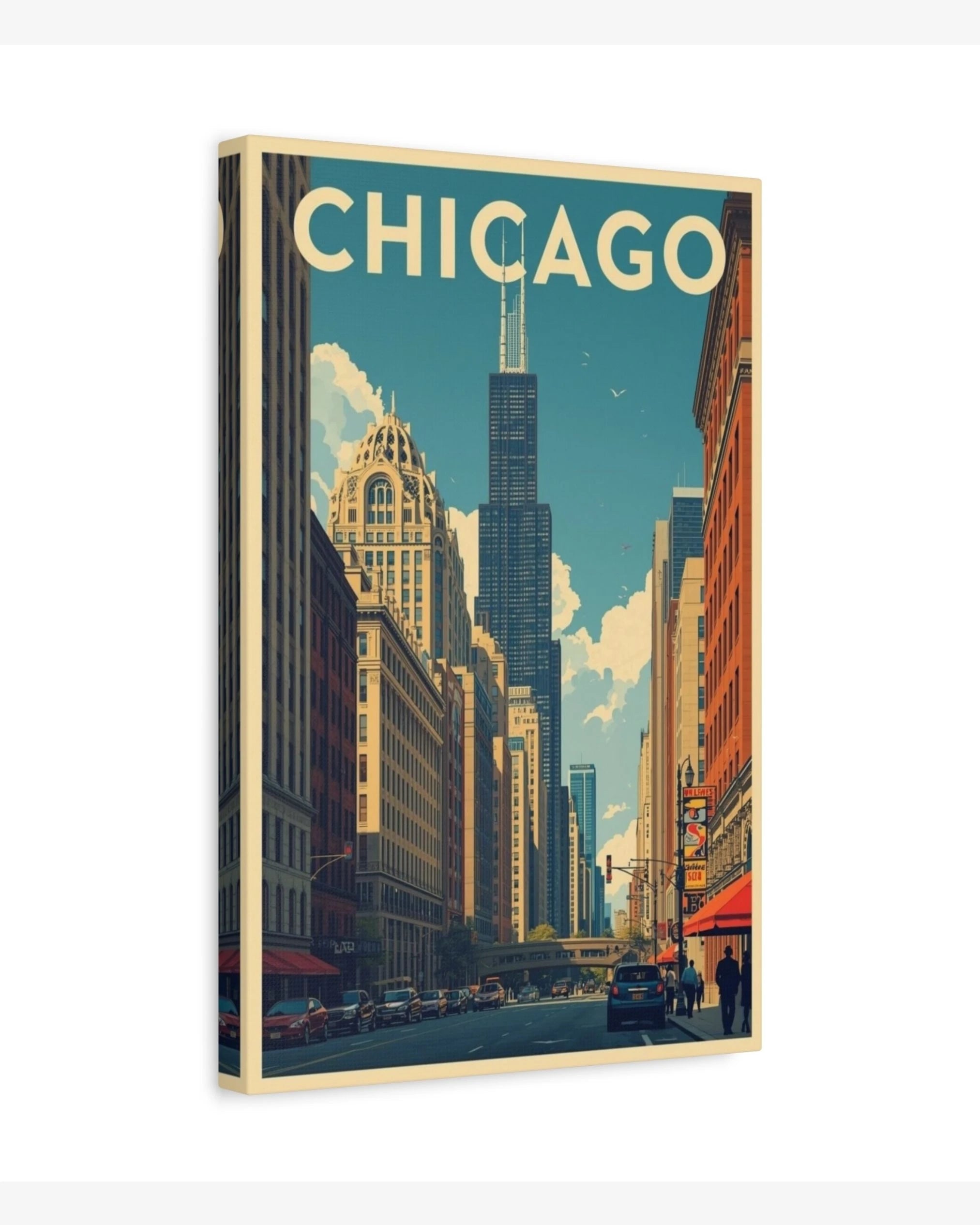 Chicago travel poster canvas