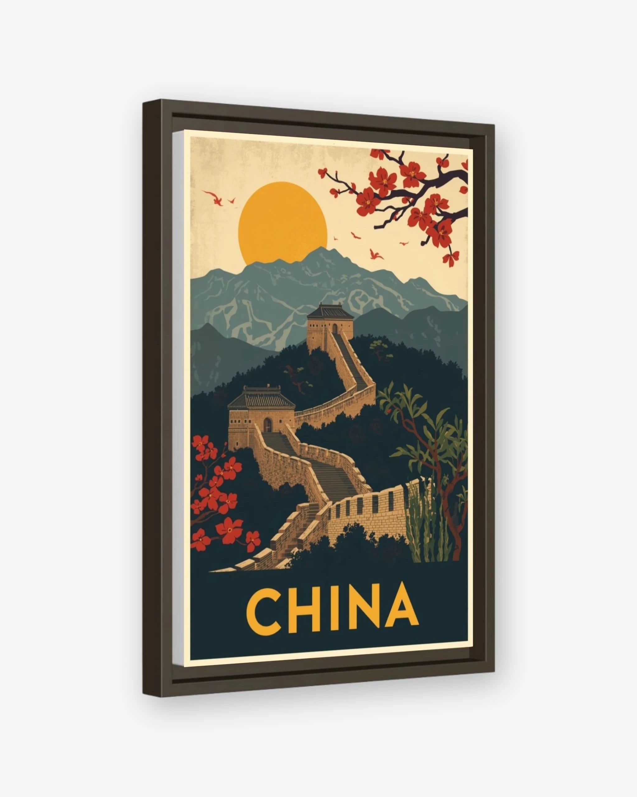 China travel poster espresso framed canvas