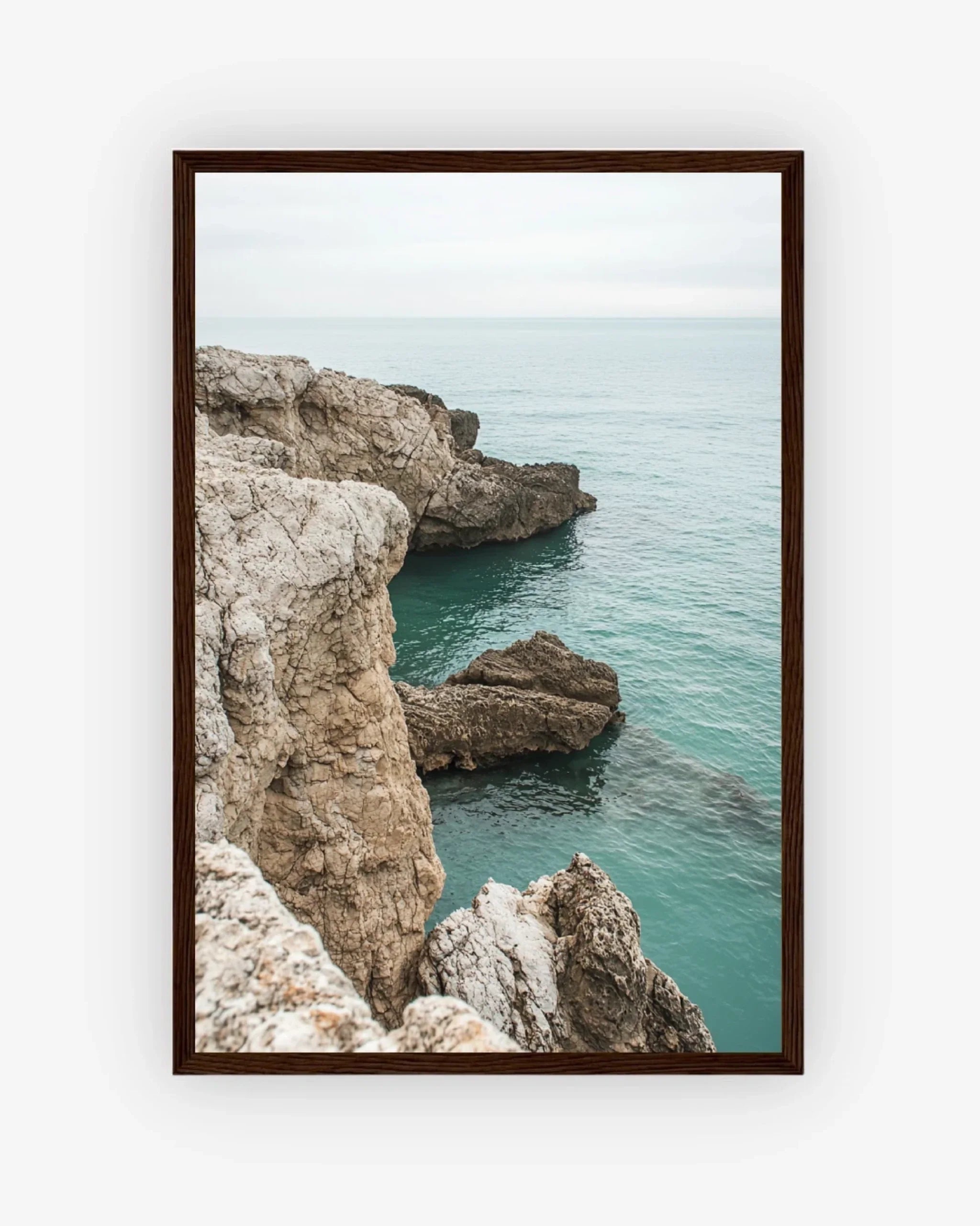 Coastal Calm Poster Dark Wood Frame Nomad Haus