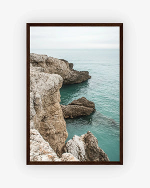 Coastal Calm Poster Dark Wood Frame Nomad Haus