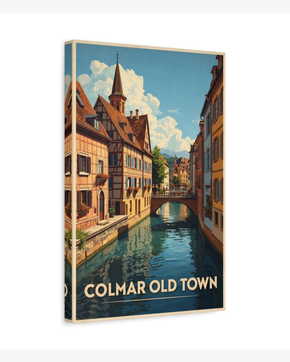 Colmar Old Town travel poster canvas