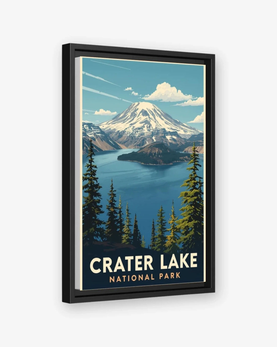 Crater Lake National Park, USA Canvas Black Frame Nomad Haus