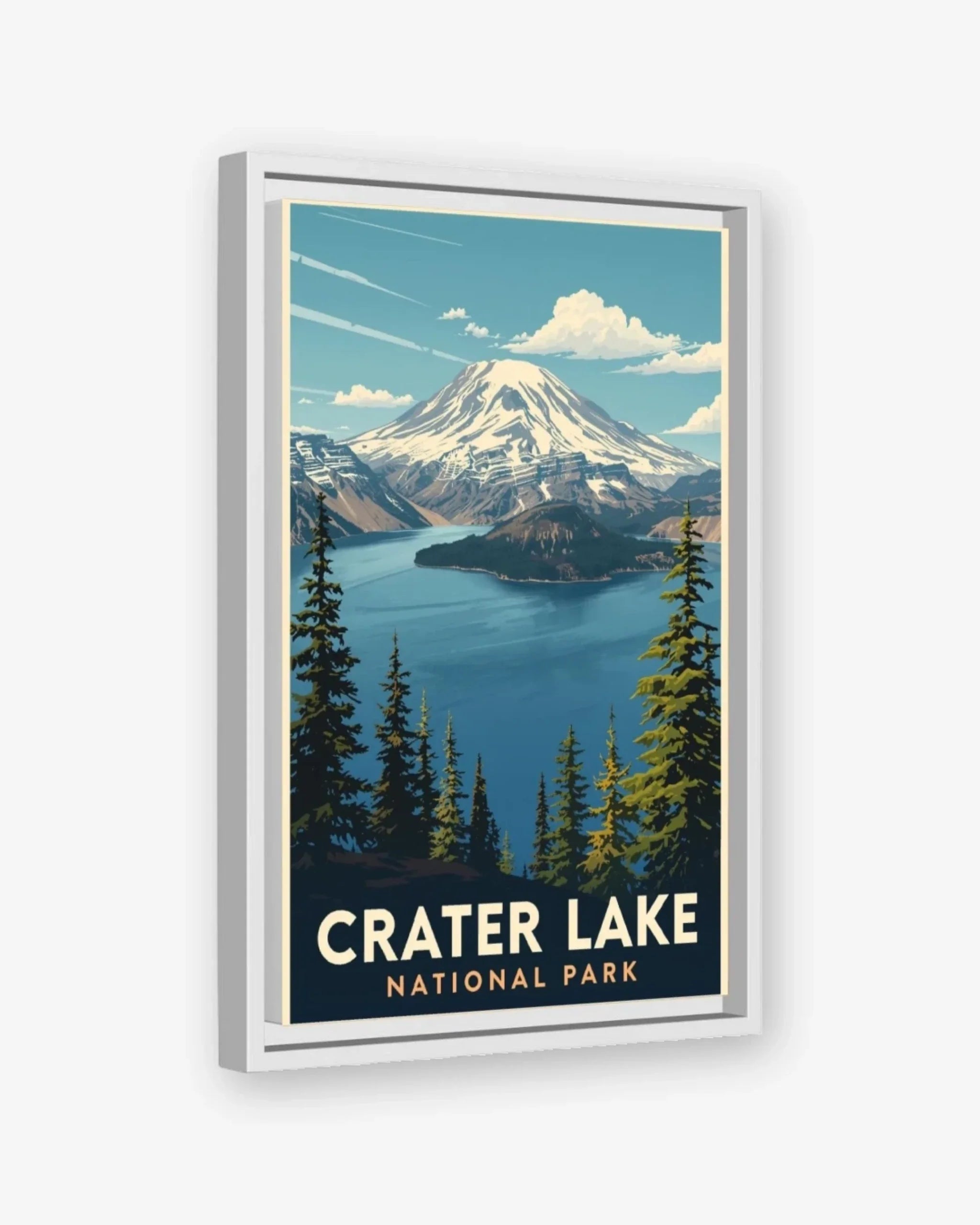 Crater Lake National Park, USA Canvas White Frame Nomad Haus