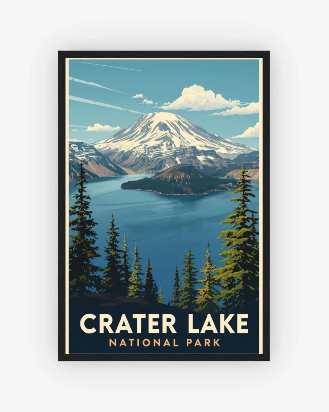 Crater Lake National Park, USA Poster Black Frame Nomad Haus
