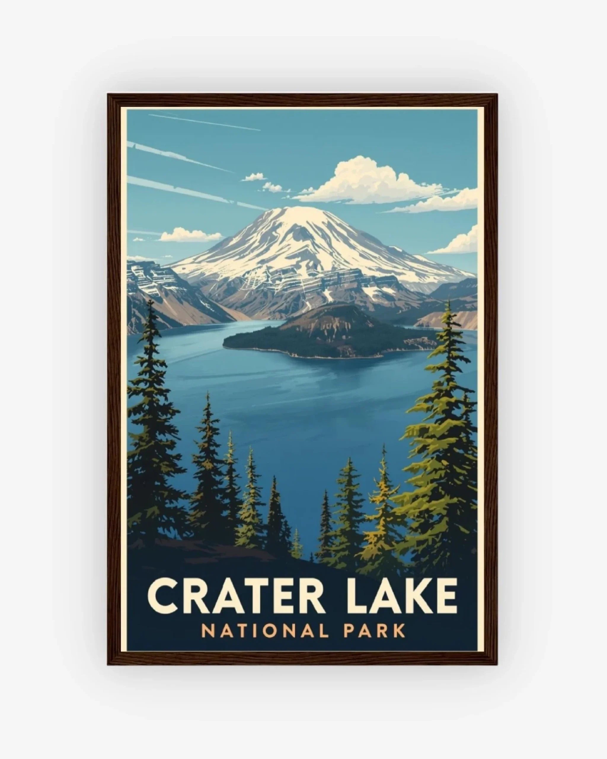 Crater Lake National Park, USA Poster Dark Wood Frame Nomad Haus