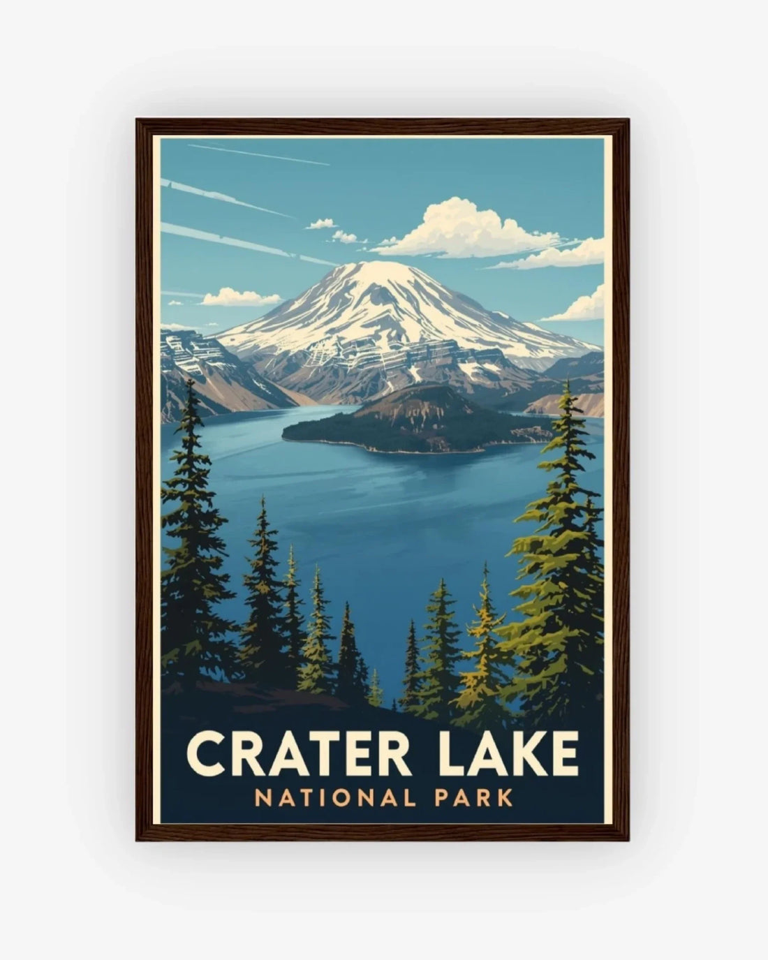 Crater Lake National Park, USA Poster Dark Wood Frame Nomad Haus
