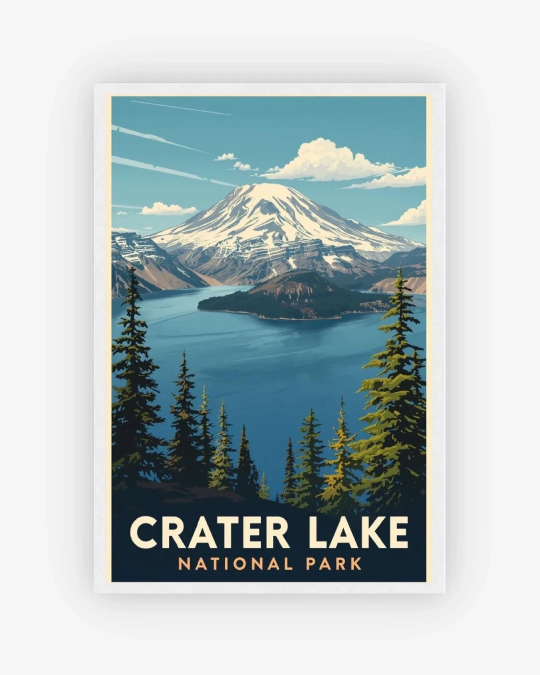 Crater Lake National Park, USA Poster White Frame Nomad Haus