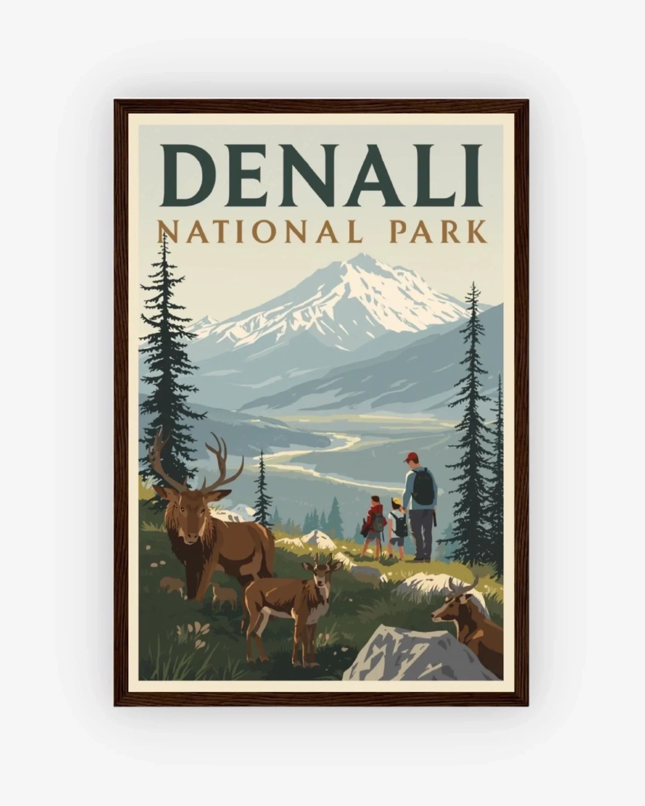 Denali National Park, USA Poster Dark Wood Frame Nomad Haus