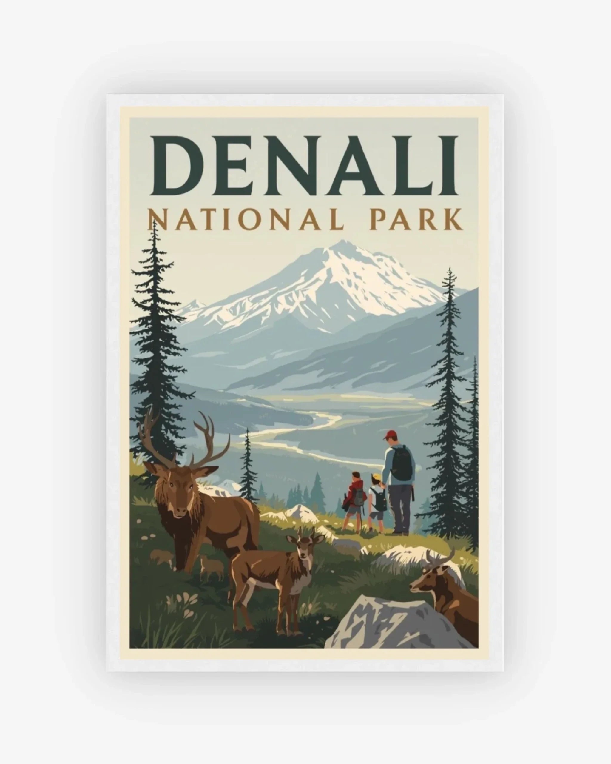 Denali National Park, USA Poster White Frame Nomad Haus