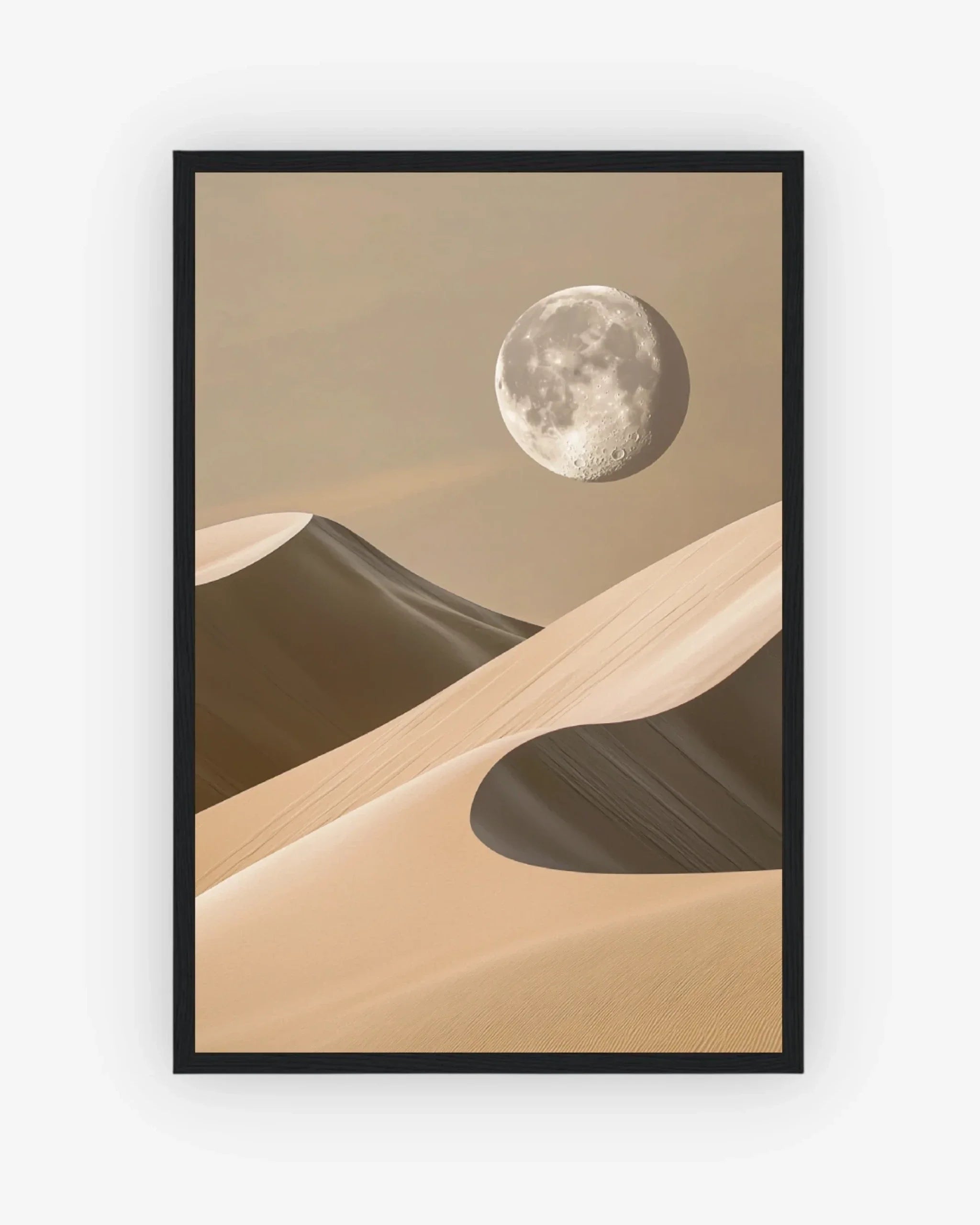 Desert Moon Poster Black Frame Nomad Haus