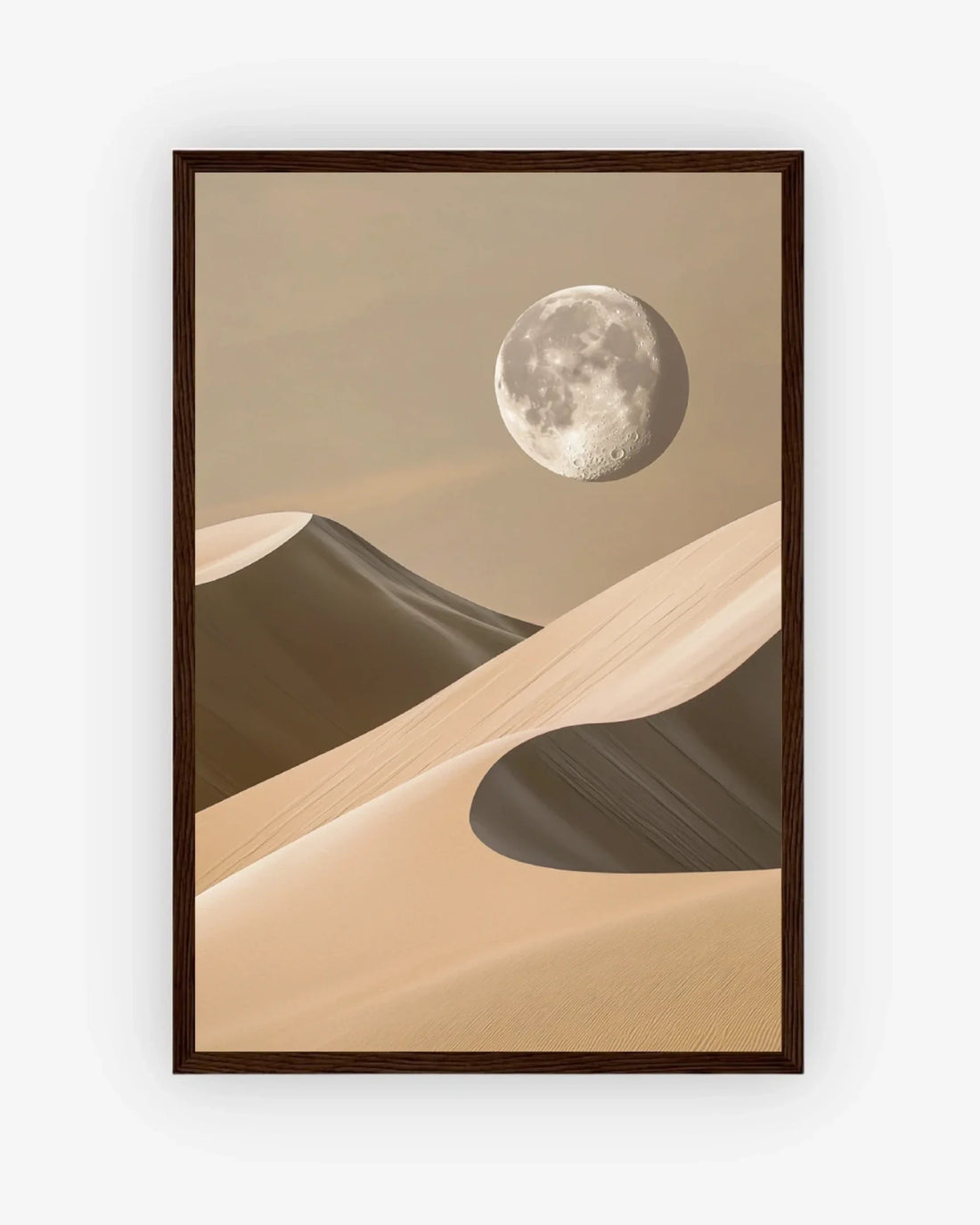Desert Moon Poster Dark Wood Frame Nomad Haus