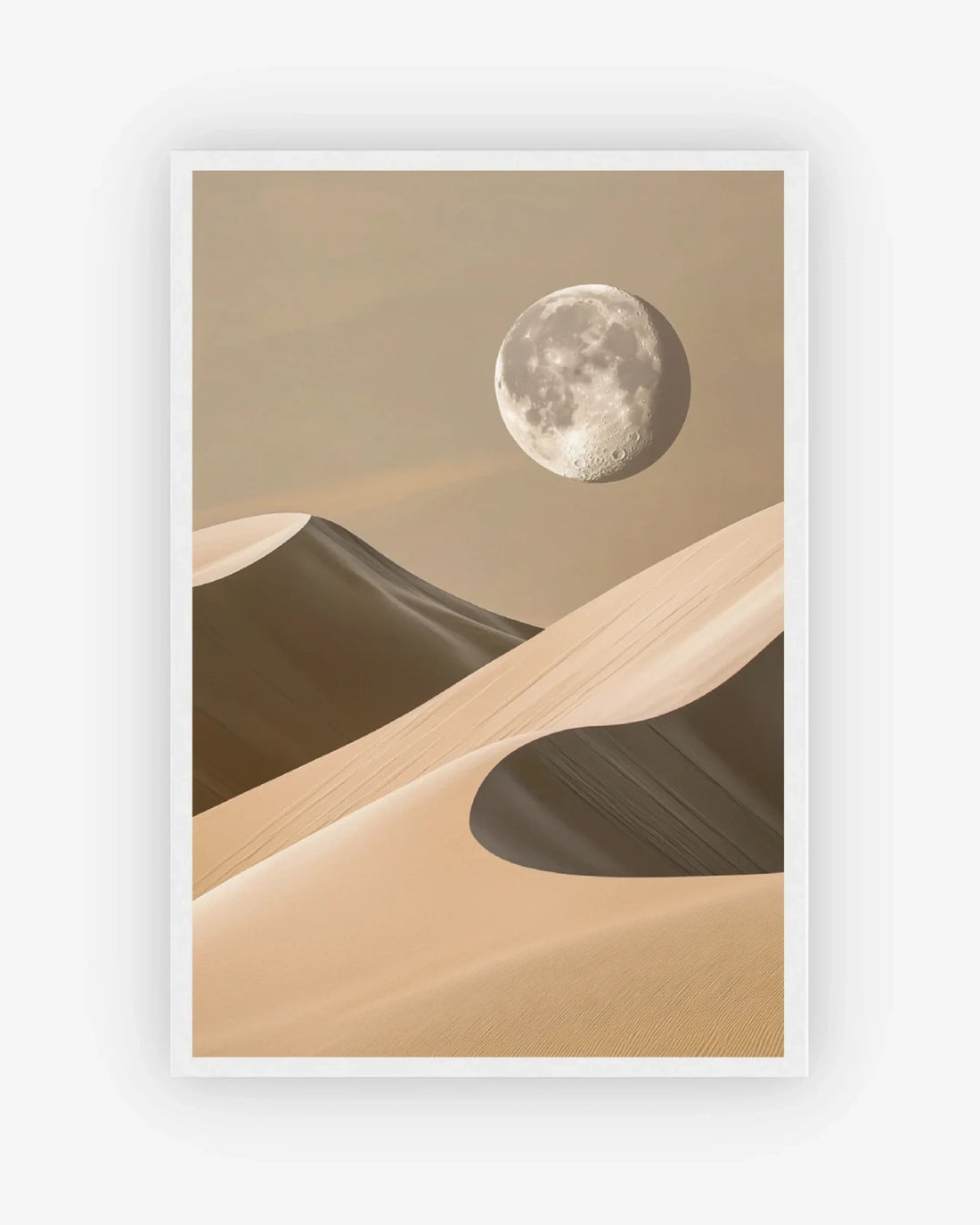 Desert Moon Poster White Frame Nomad Haus