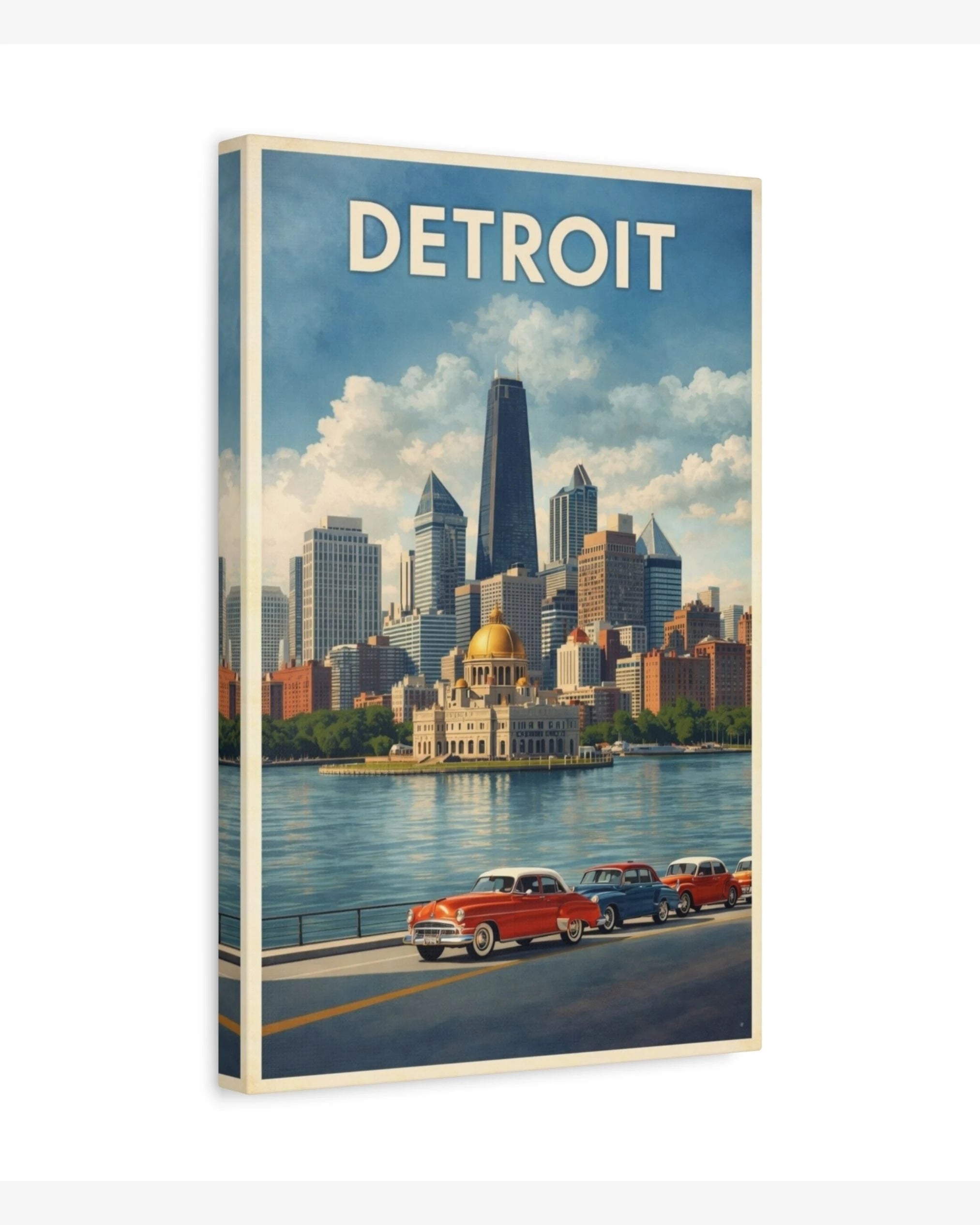 Detroit travel poster canvas