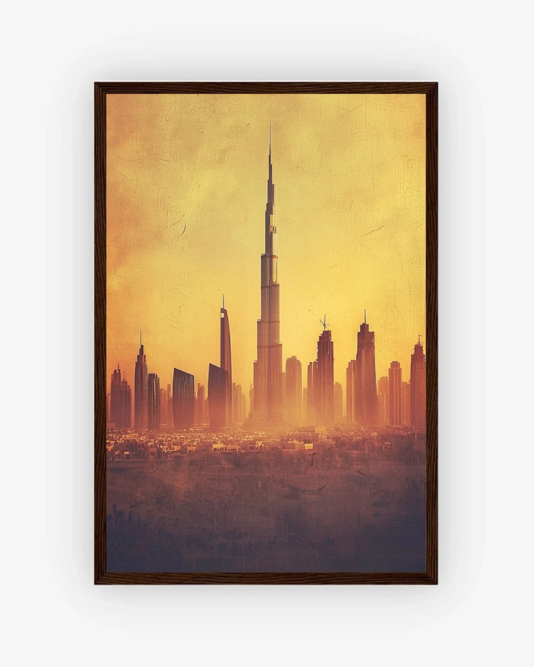 Dubai Horizon Poster Dark Wood Frame Nomad Haus