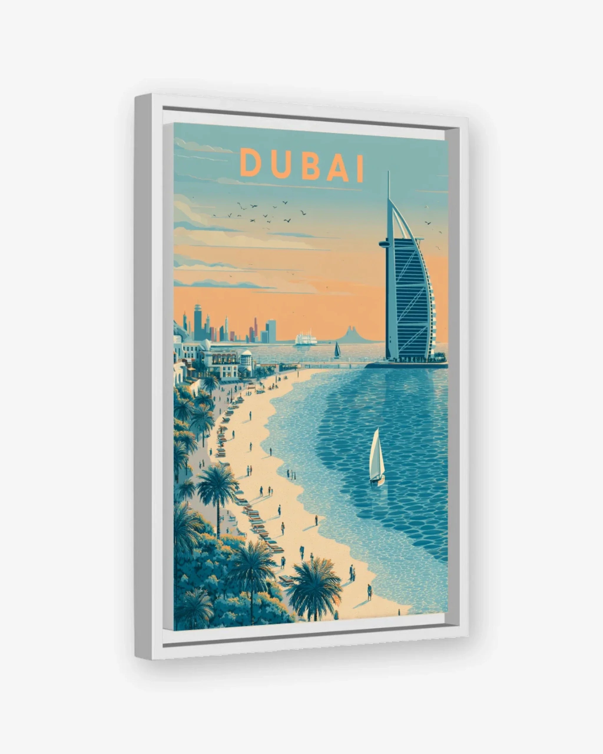 Dubai, United Arab Emirates Canvas White Frame Nomad Haus