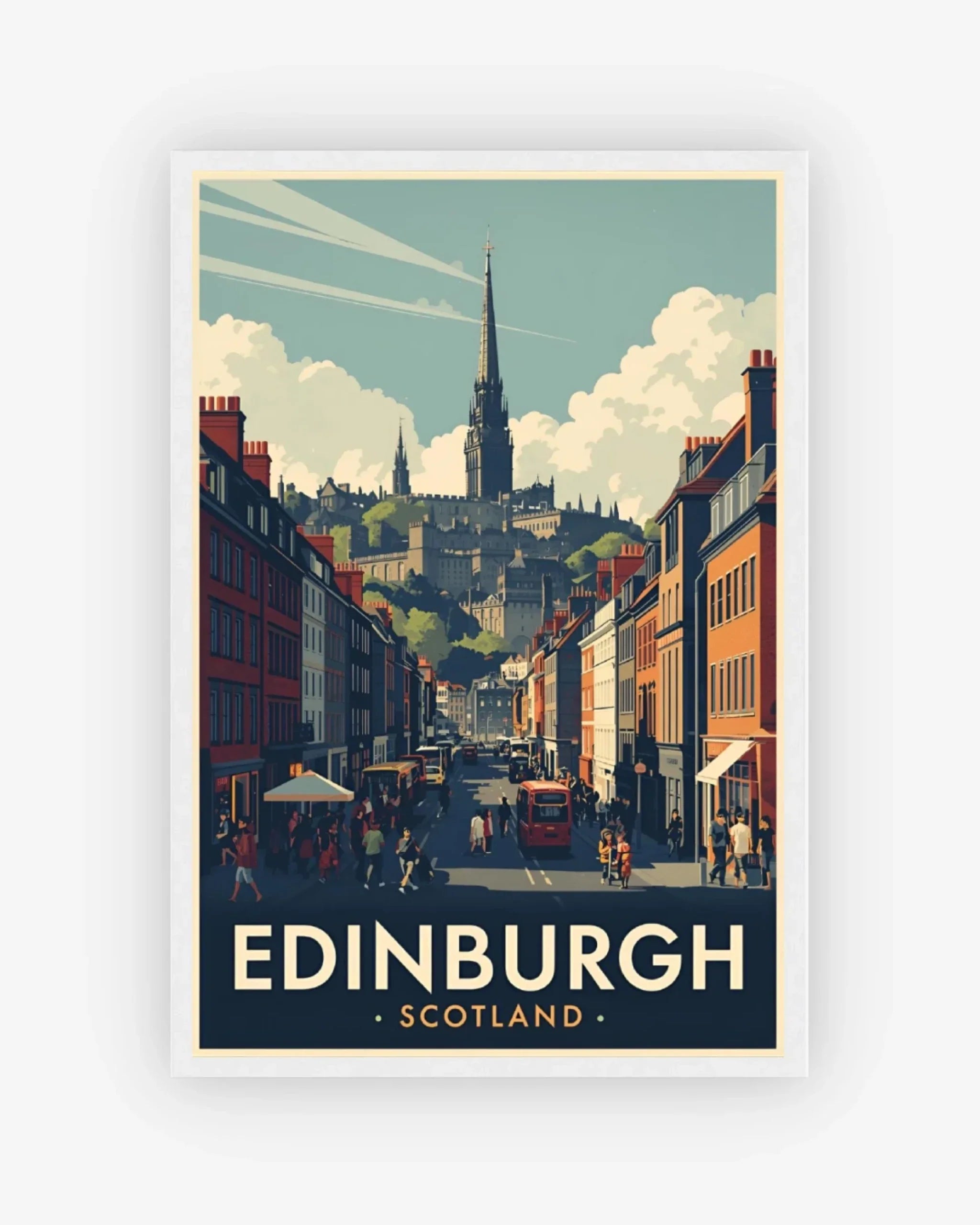Edinburgh Royal Mile, Scotland Poster White Frame Nomad Haus