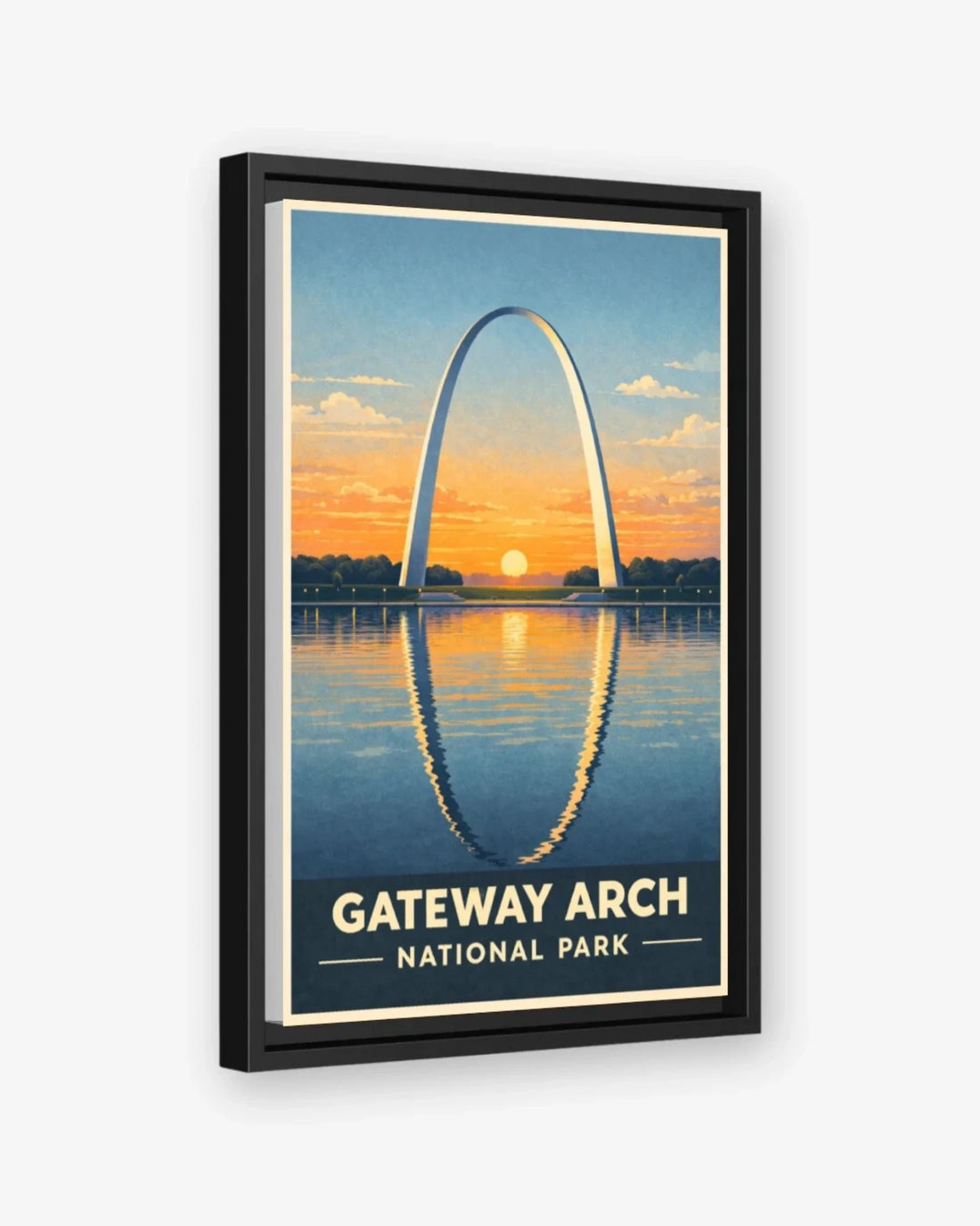 Gateway Arch National Park, USA Canvas Black Frame Nomad Haus