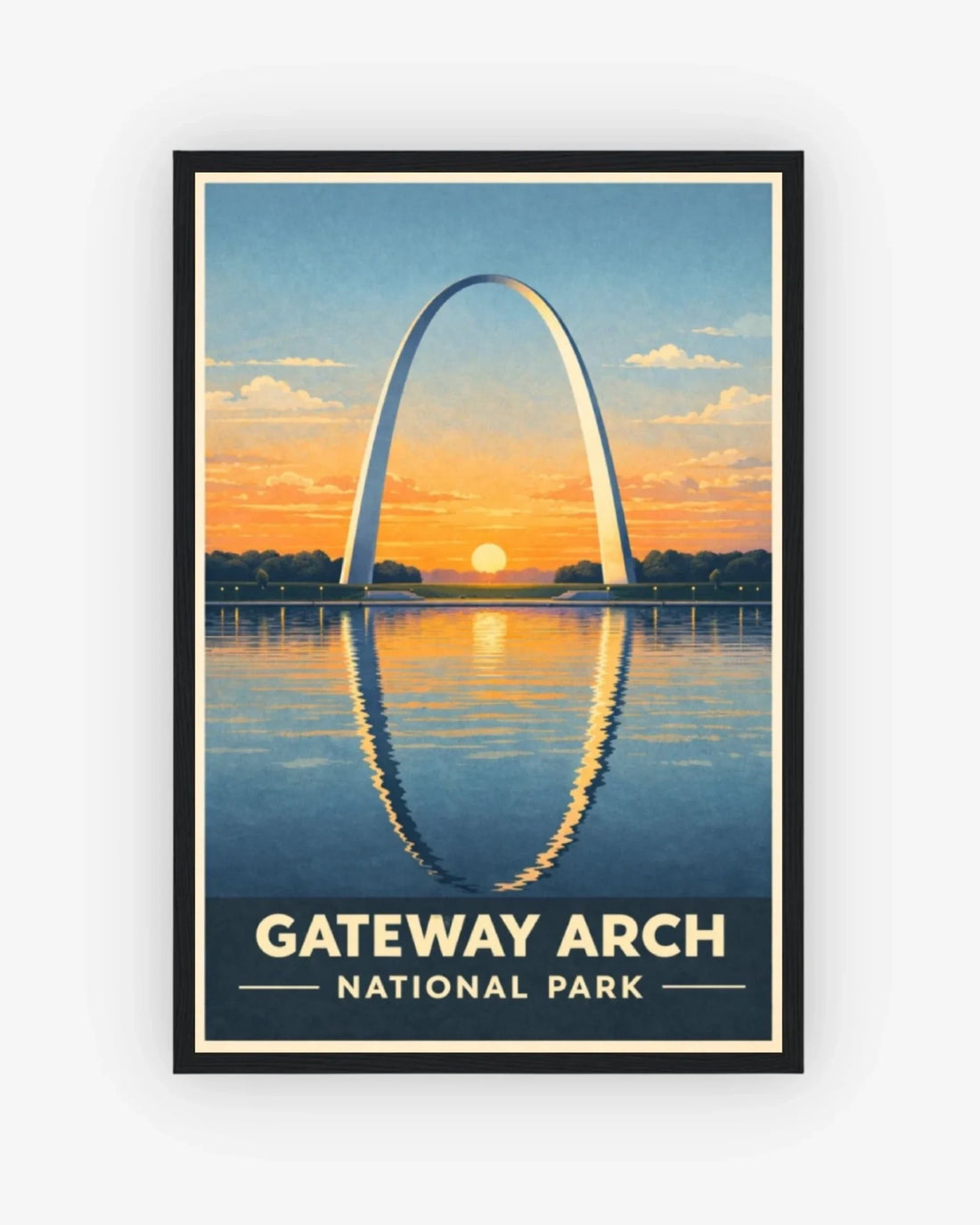 Gateway Arch National Park, USA Poster Black Frame Nomad Haus