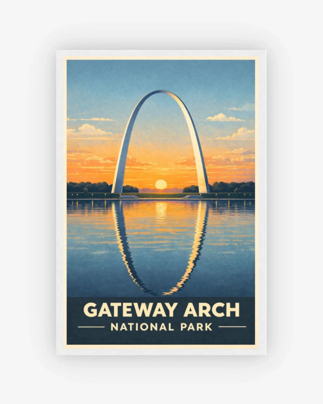 Gateway Arch National Park, USA Poster White Frame Nomad Haus