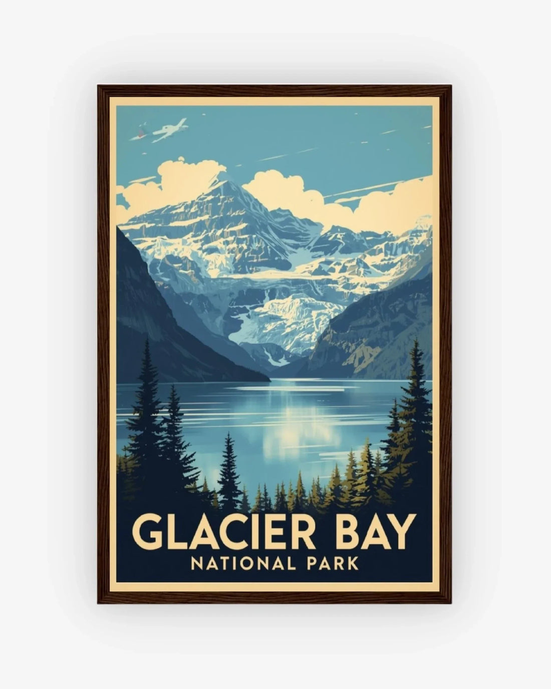 Glacier Bay National Park, USA Poster Dark Wood Frame Nomad Haus