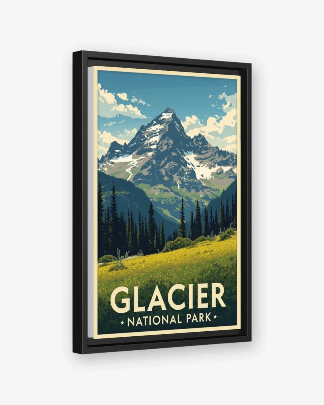 Glacier National Park, USA Canvas Black Frame Nomad Haus