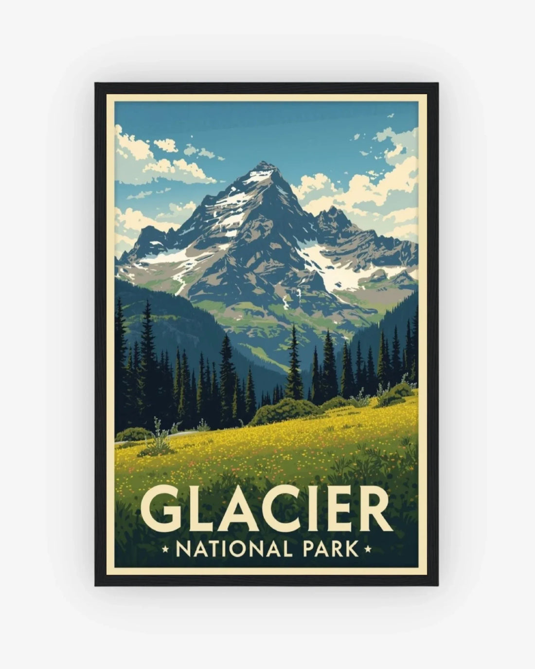 Glacier National Park, USA Poster Black Frame Nomad Haus
