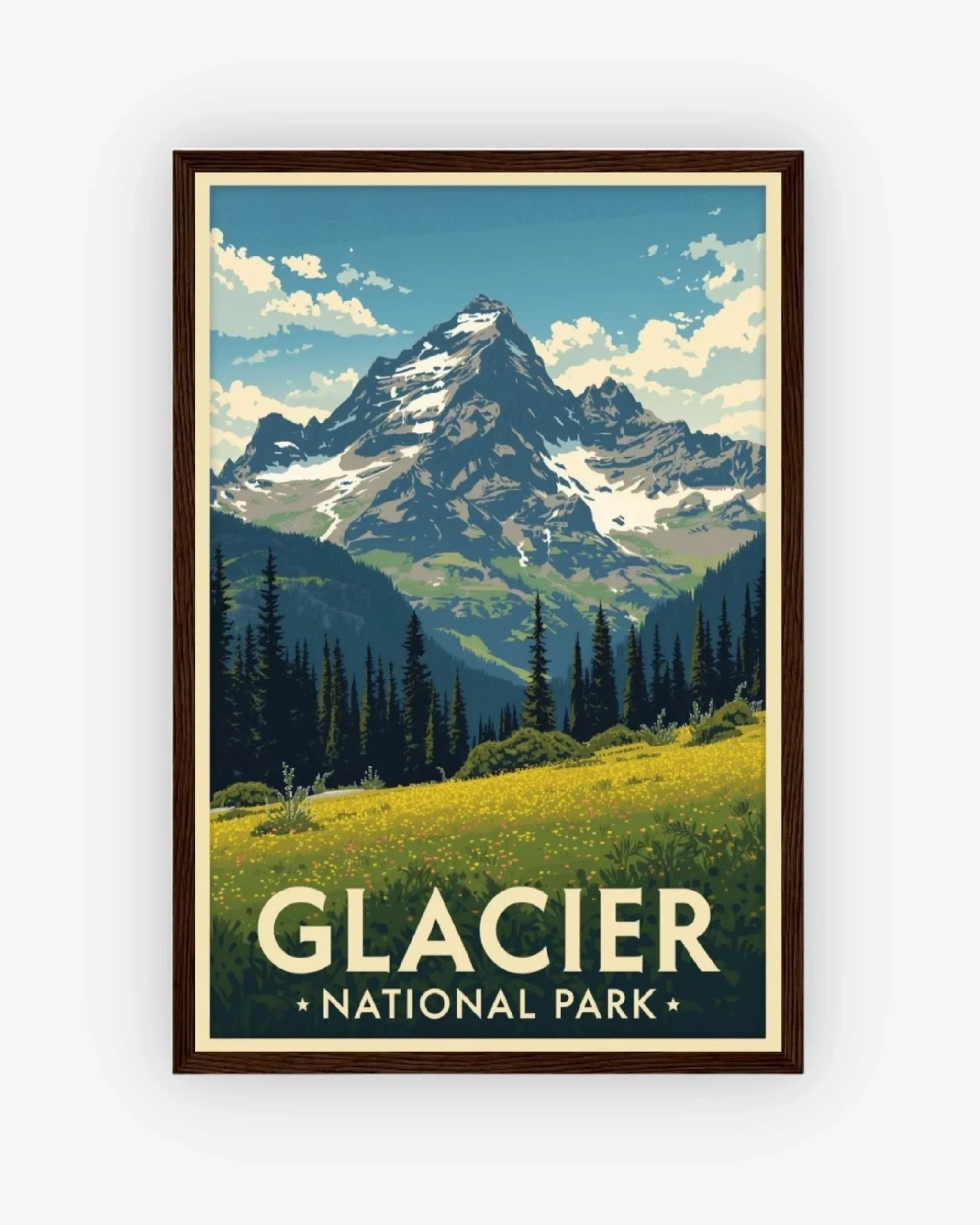 Glacier National Park, USA Poster Dark Wood Frame Nomad Haus