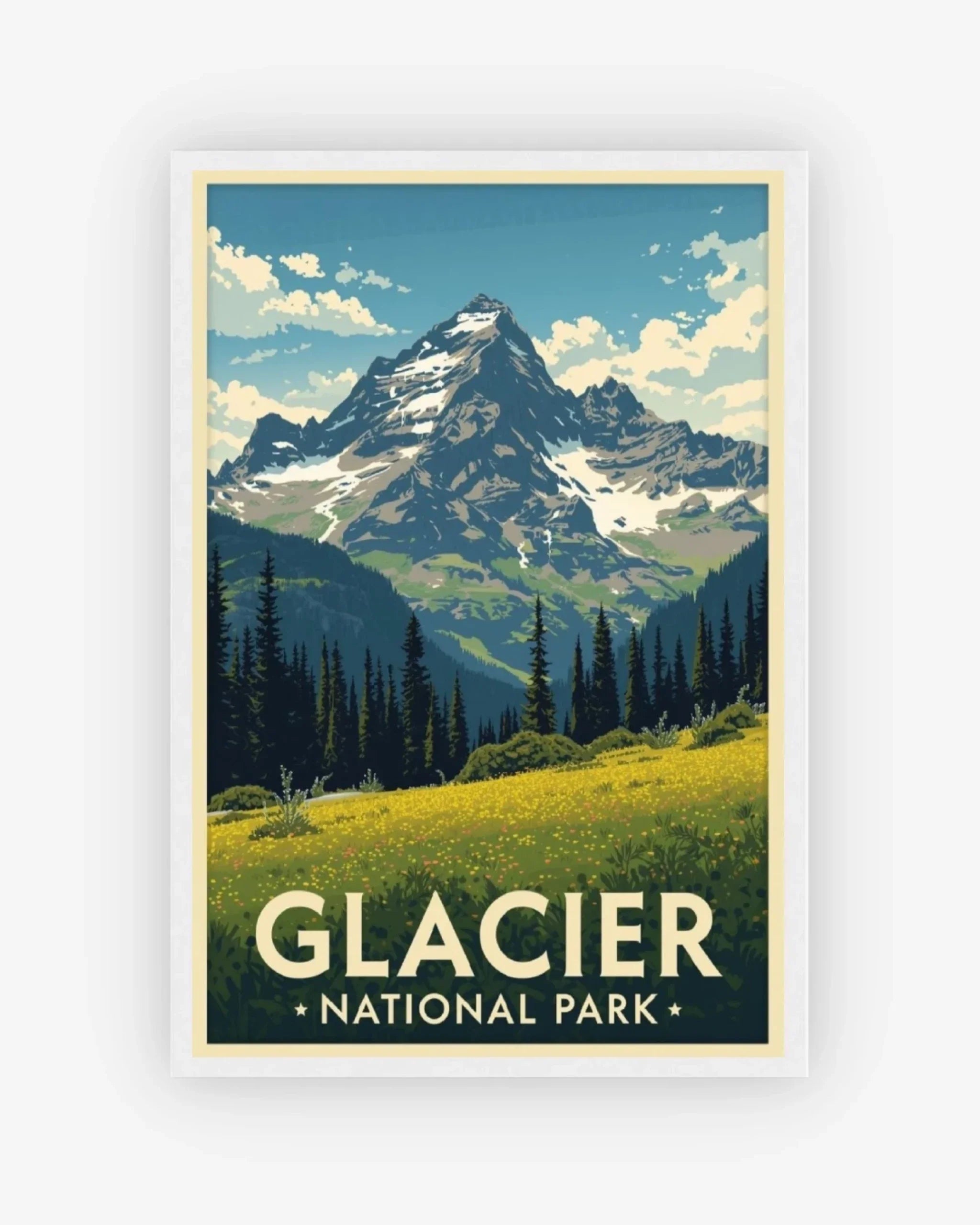 Glacier National Park, USA Poster White Frame Nomad Haus