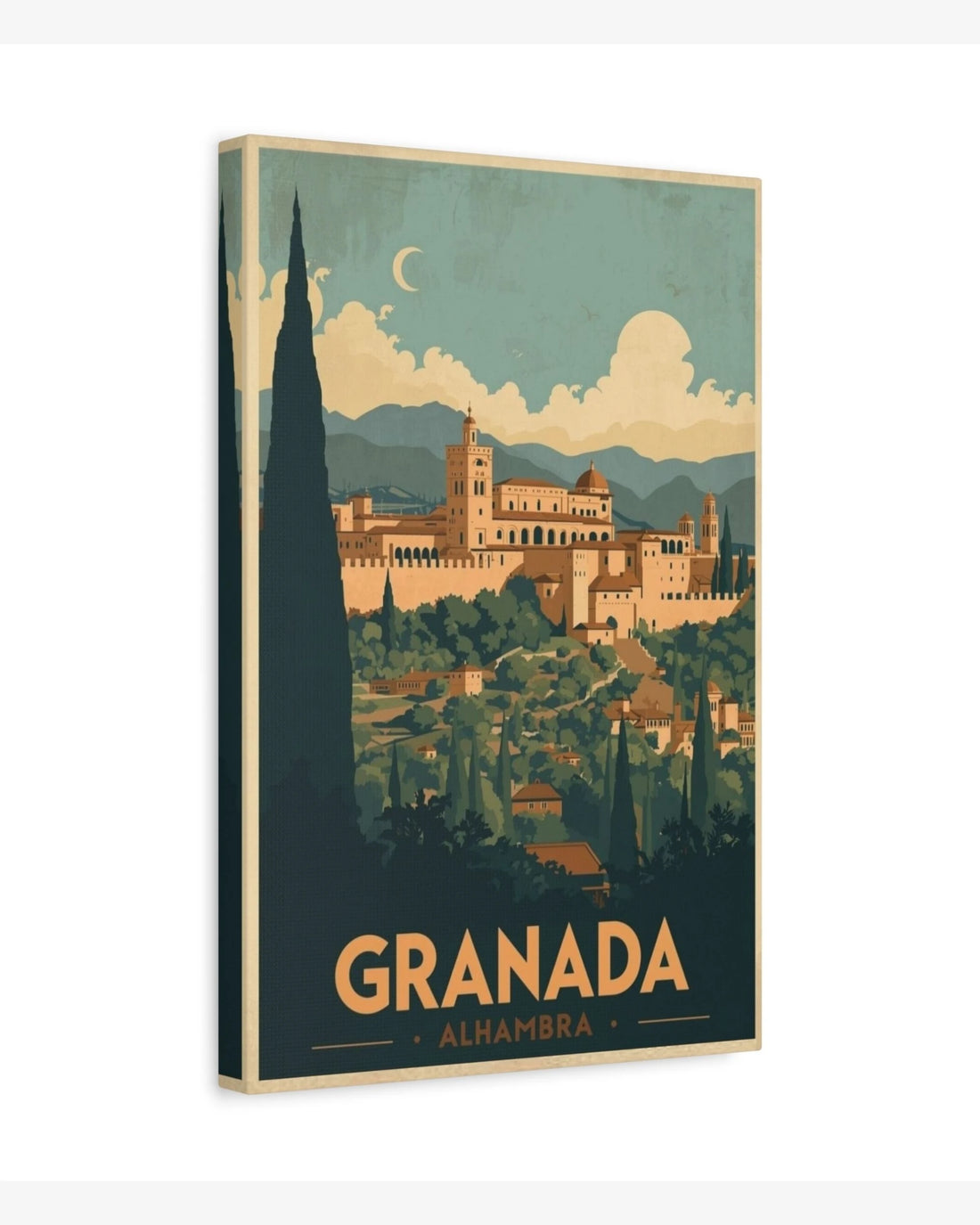 Granada Alhambra travel poster canvas