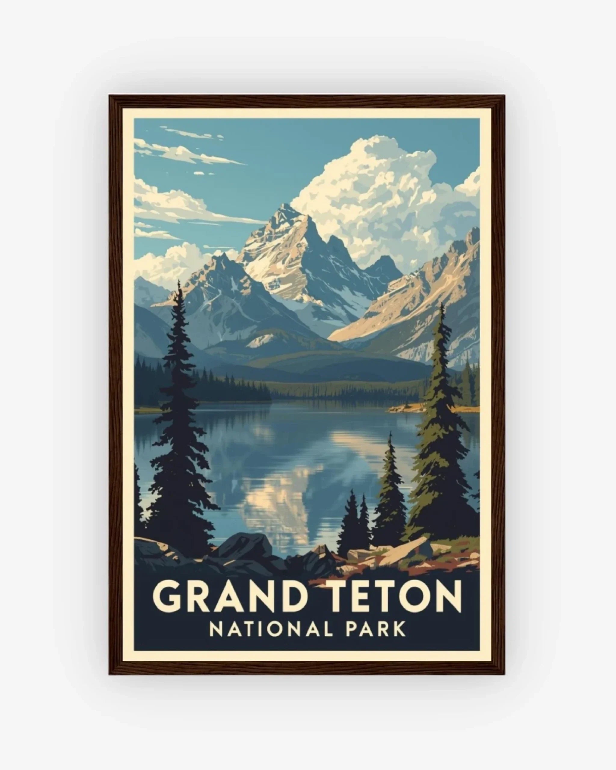Grand Teton National Park, USA Poster Dark Wood Frame Nomad Haus