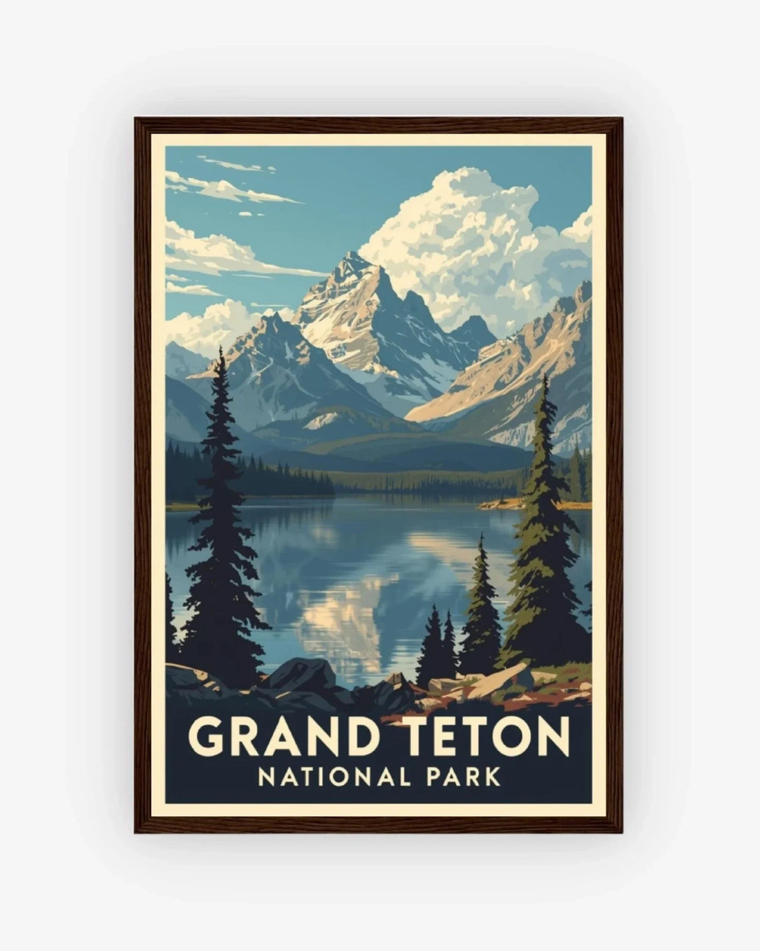 Grand Teton National Park, USA Poster Dark Wood Frame Nomad Haus