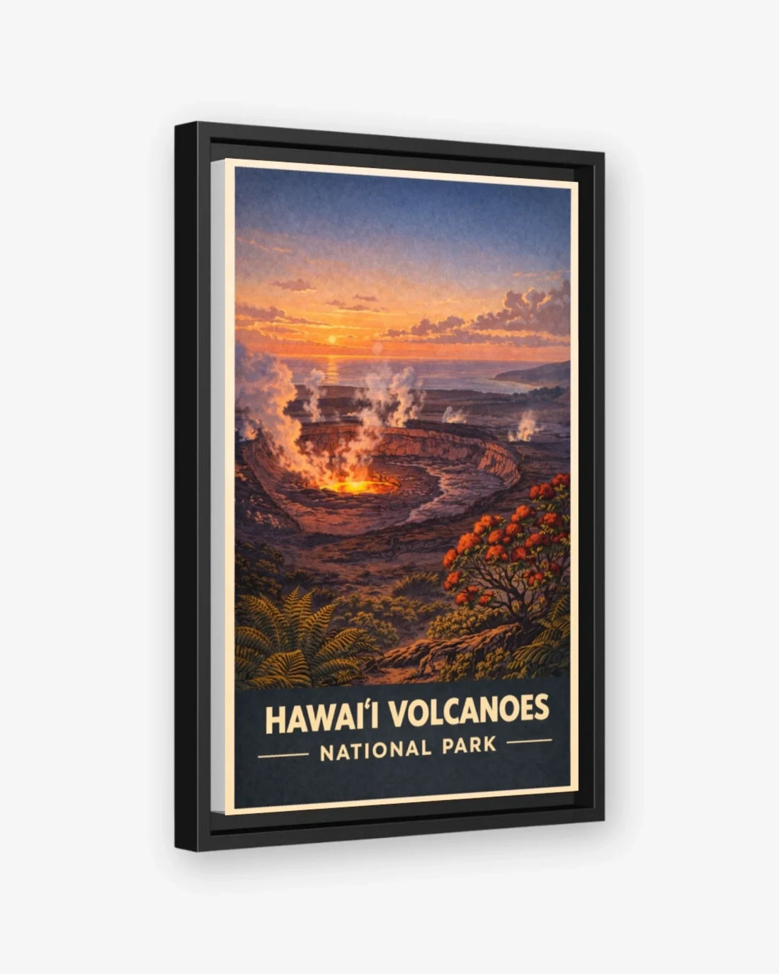 Hawaii Volcanoes National Park, USA Canvas Black Frame Nomad Haus