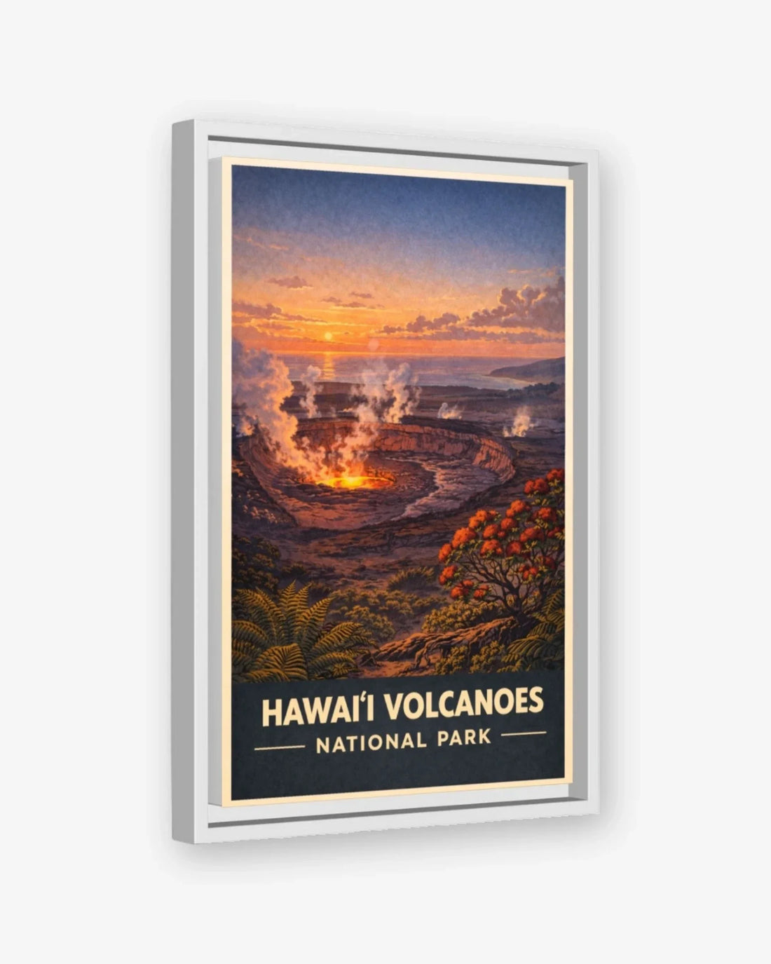 Hawaii Volcanoes National Park, USA Canvas White Frame Nomad Haus