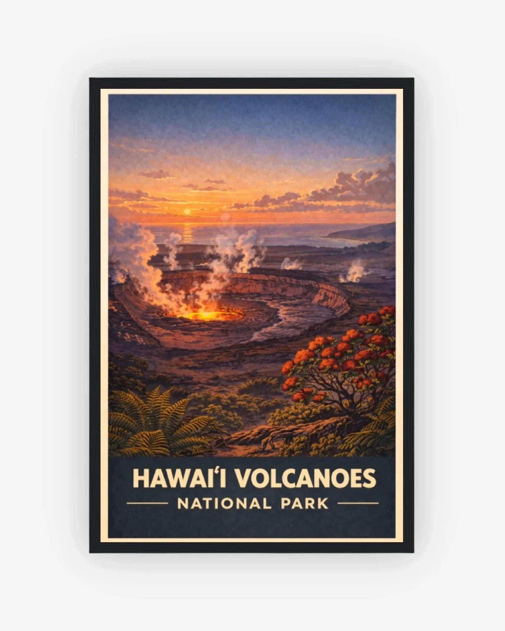 Hawaii Volcanoes National Park, USA Poster Black Frame Nomad Haus
