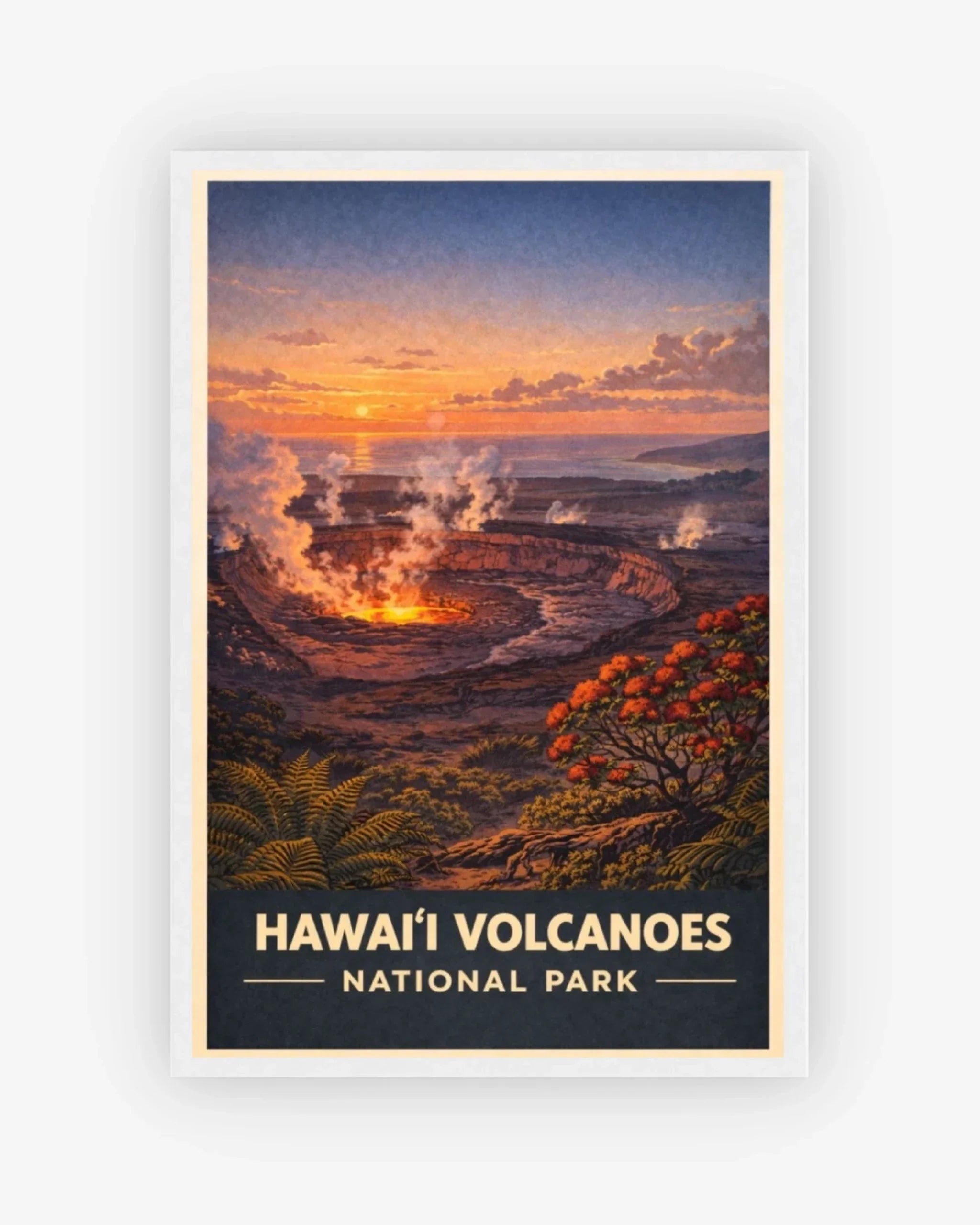 Hawaii Volcanoes National Park, USA Poster White Frame Nomad Haus