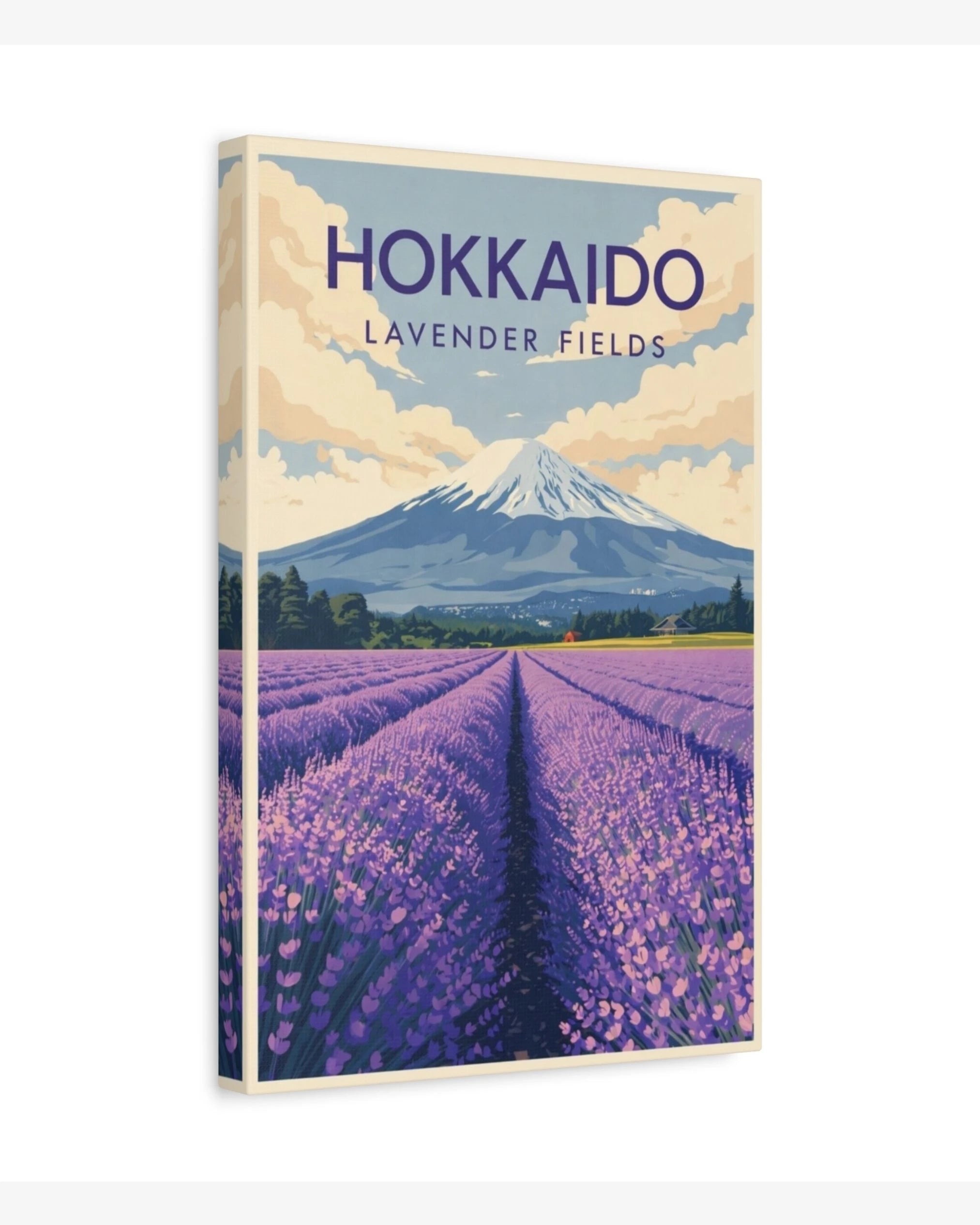Hokkaido Lavender Fields travel poster canvas