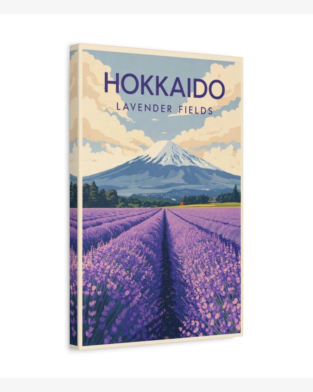 Hokkaido Lavender Fields travel poster canvas