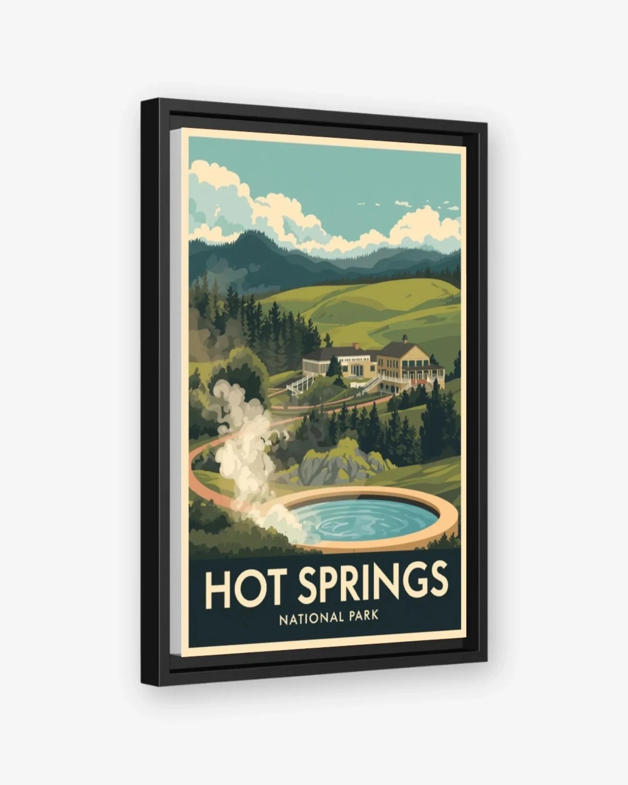 Hot Springs National Park, USA Canvas Black Frame Nomad Haus