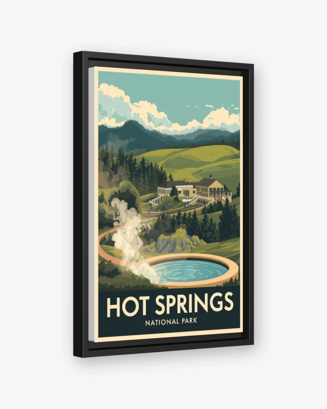 Hot Springs National Park, USA Canvas Black Frame Nomad Haus