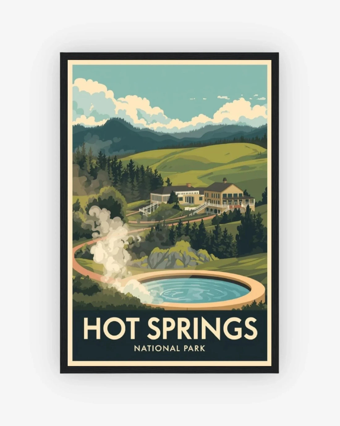 Hot Springs National Park, USA Poster Black Frame Nomad Haus