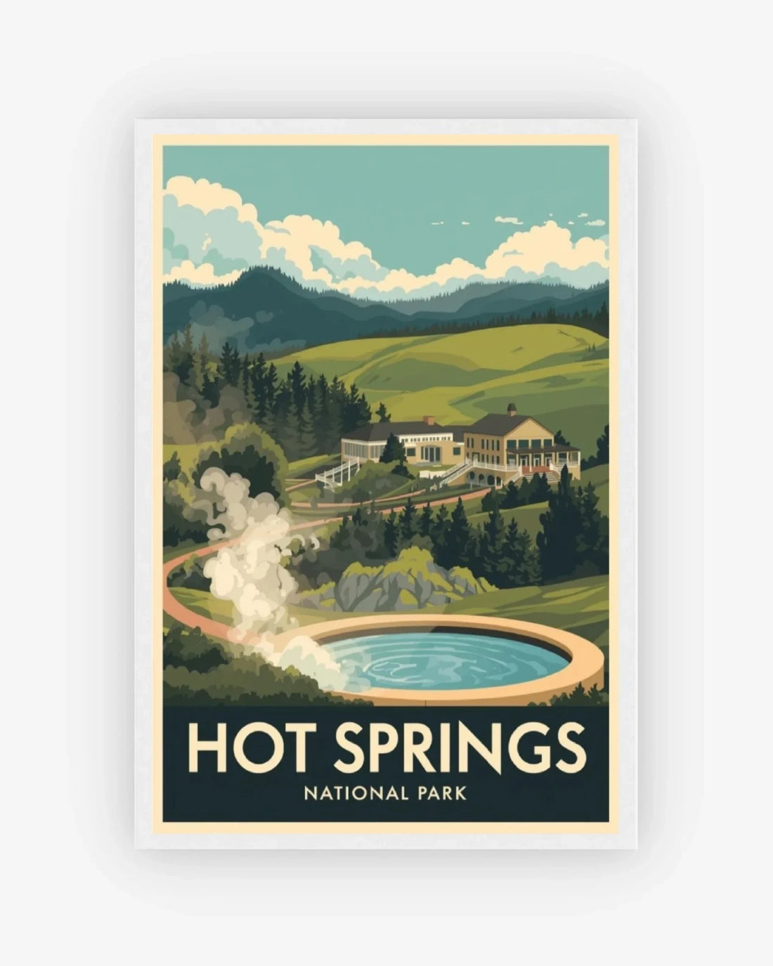 Hot Springs National Park, USA Poster White Frame Nomad Haus