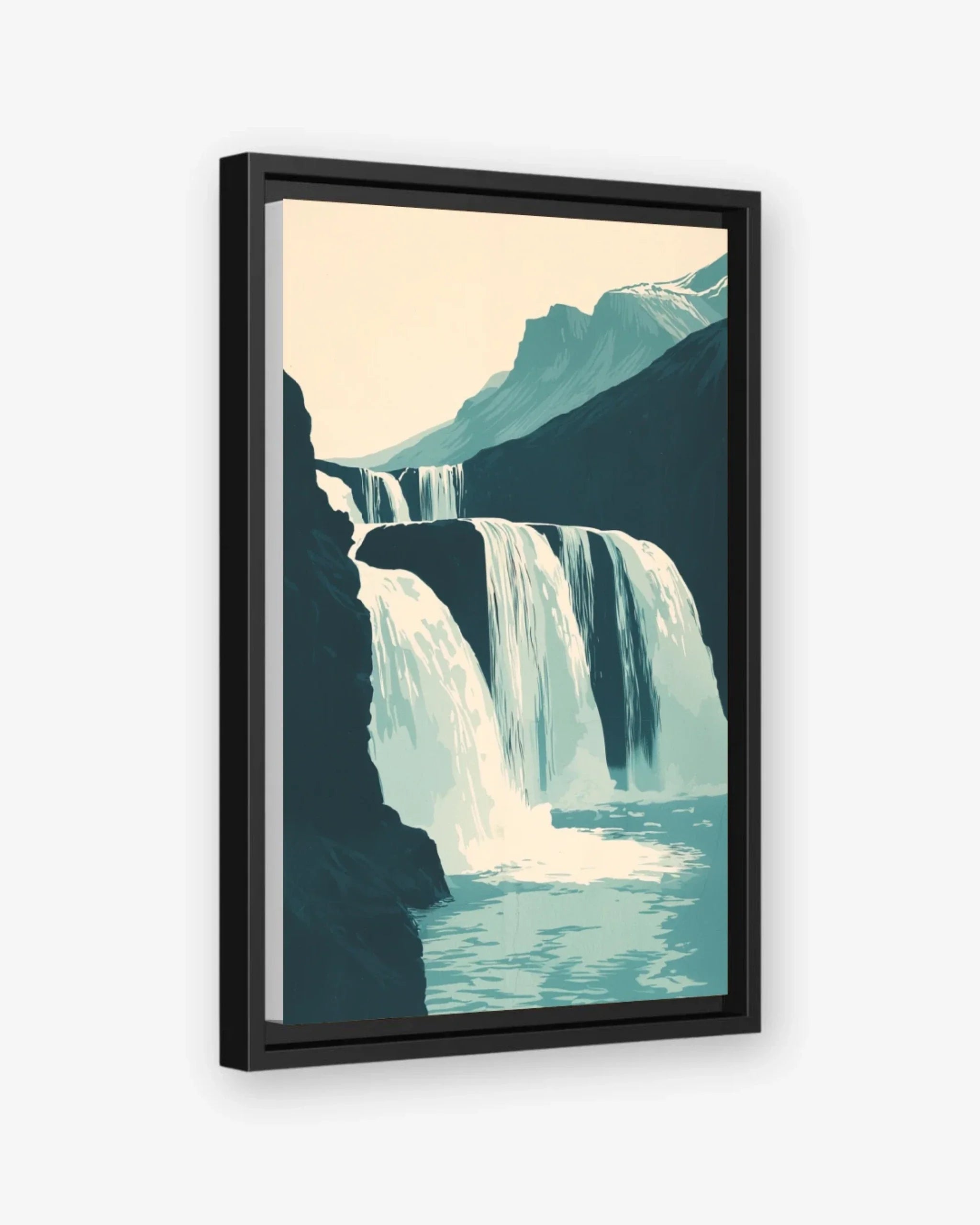 Iceland Falls Canvas Black Frame Nomad Haus