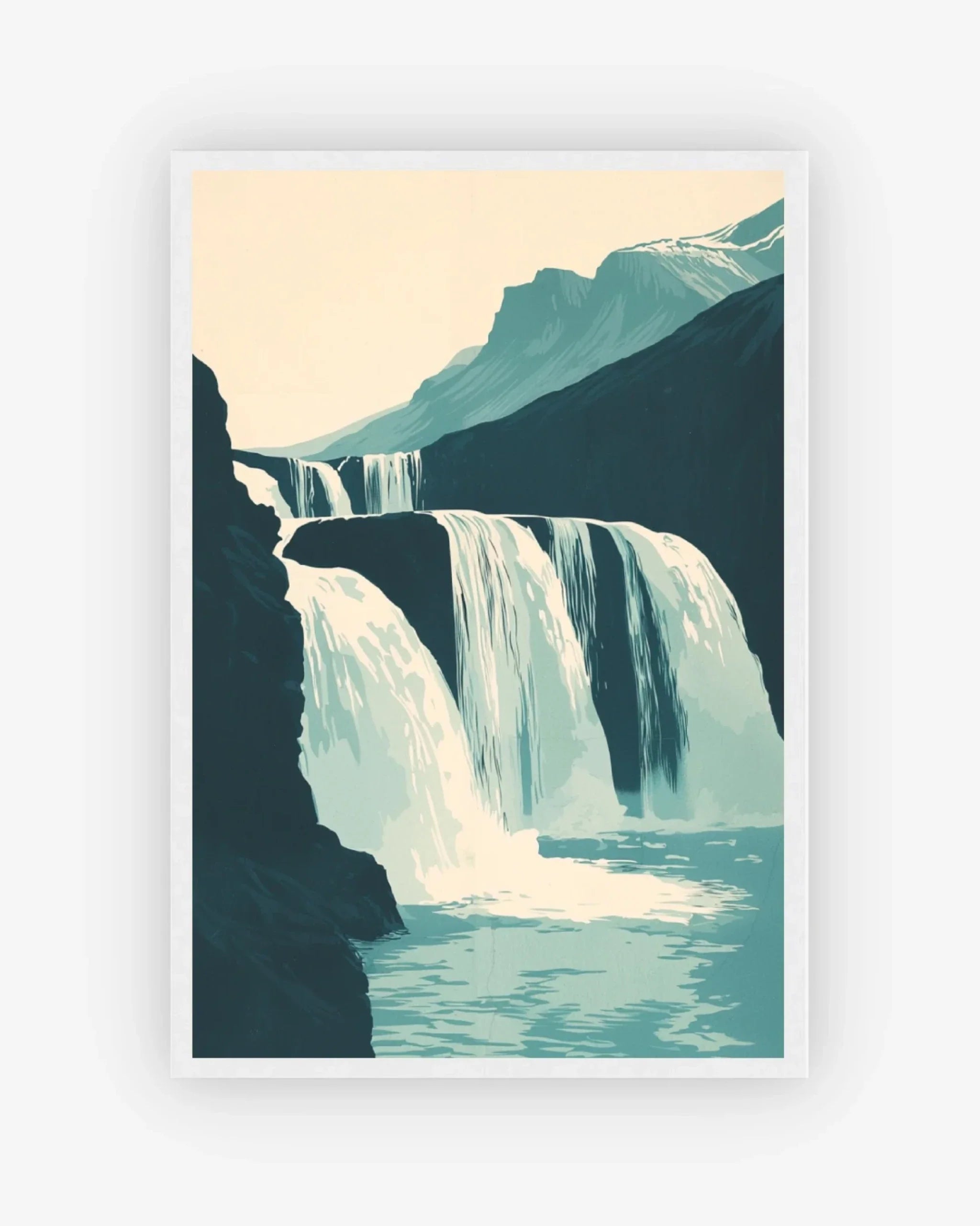 Iceland Falls Poster White Frame Nomad Haus