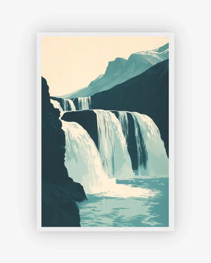 Iceland Falls Poster White Frame Nomad Haus