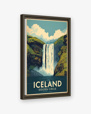 Iceland Skógafoss Waterfall Canvas Espresso Frame Nomad Haus