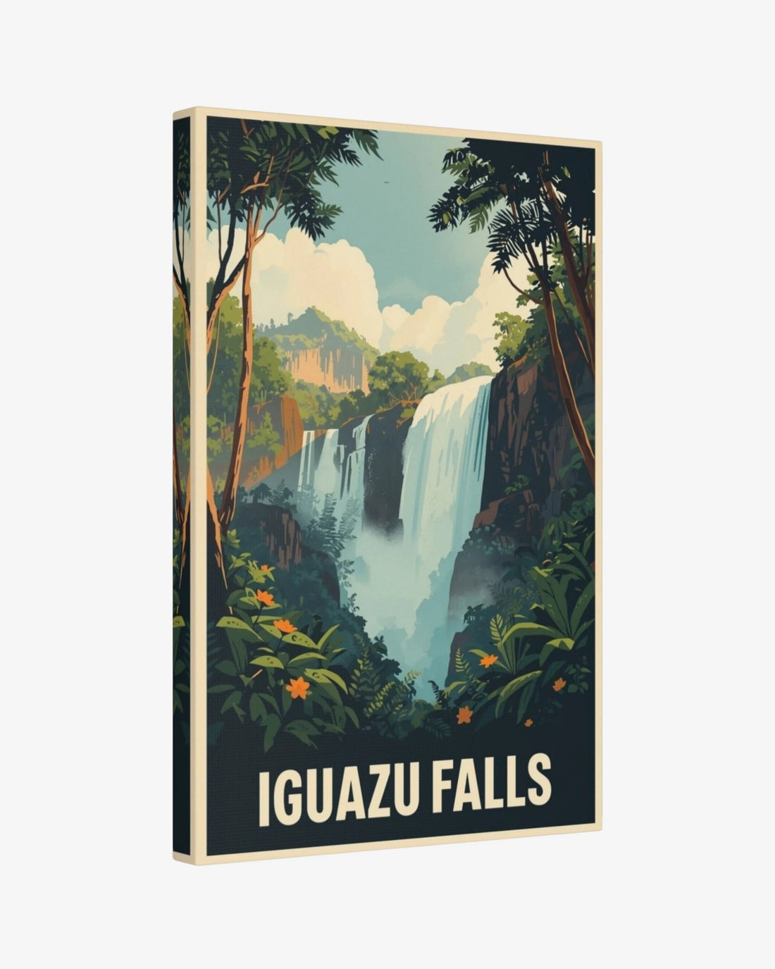 Iguazu Falls travel poster canvas