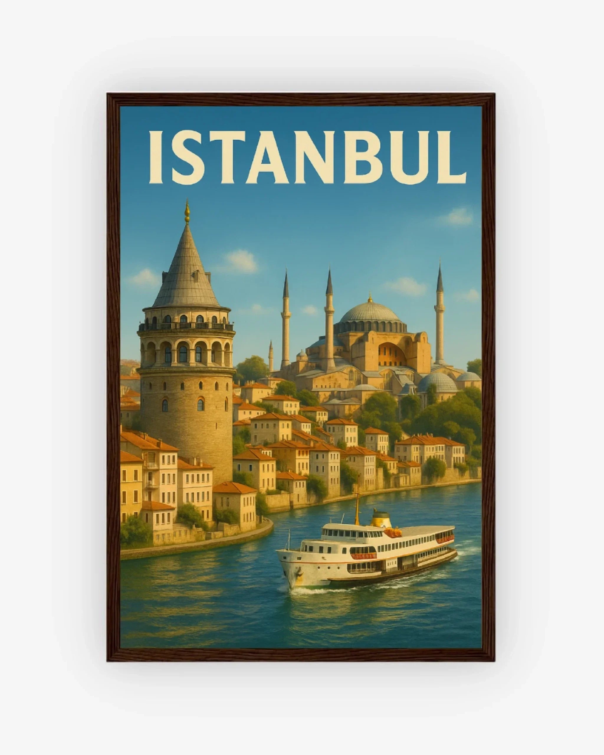 Istanbul, Turkey Poster Dark Wood Frame Nomad Haus